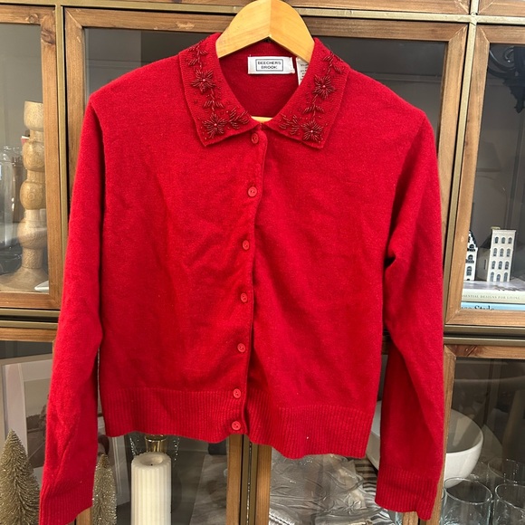 Vintage Wool and Beaded Embroidered Collar Cardigan - Picture 2 of 11